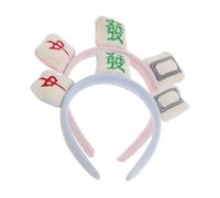 IMIKEYA 2pcs Cute Mahjong Headband Fuzzy Flannel Hair Accessories for Women Elastic Face Washing Skincare Hair Band Adorable Daily Wear for Fun Game Nights