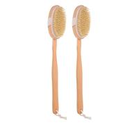 IMIKEYA 2pcs Dog Bath Brush Pet Massage Bath Brush Easy to Use Multi-functional Wood Pig Bristles 17.17x2.71x1.97inch Long Handle for Pet Cat and Dog Friends