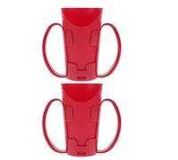 IMIKEYA 2pcs Drinking Cups for Elderly with Dysphagia Plastic Nosey Tumbler with Dual Handles and Slanted Cut Out Bottle Shape, Lightweight and Easy to Clean, for Home Use and On-the-go