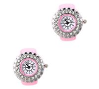 IMIKEYA 2pcs Elastic Round Finger Ring Watch Watch Ring for Women Personalised Vintage Rhinestone for All Occasions