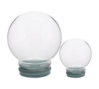 IMIKEYA 2pcs Empty Glass Snow Globe Replacement Kit with Leakproof Rubber Stopper 45mm and 100mm Blank Globes for Easy DIY Assembly for Christmas Holiday Season and Tabletop Decoration