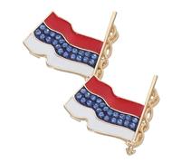 IMIKEYA 2pcs Flag Brooch Pin Rhinestone Waving Russian Flag Lapel Pin for Men Festival Dress Coat Hat