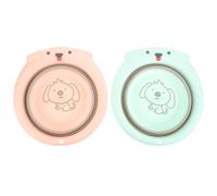 IMIKEYA 2pcs Folding Wash Basins Portable Face Washtub Cartoon Design Made of Pp and Silicone Easy to Clean Suitable for Camping and Home Use