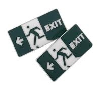 IMIKEYA 2pcs Glow in The Dark Pins Funny Enamel Brooches Mini Alloy Lapel Pins for Hats and Bags, Cute Quirky Exit Sign Running Design, Trendy Creative Accessories