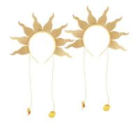 IMIKEYA 2pcs Gold Sunburst Headpiece Sturdy Metal Greek Goddess Crown Headband with Radiant Solar Design Versatile Gothic and Medieval Headdress for Bridal Halloween Cosplay and Lolita