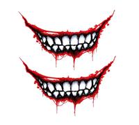IMIKEYA 2pcs Halloween Blood Stickers Adhesive Motorcycle Helmet Decals Vehicle Mouth Teeth Stickers Water Resistant Halloween Trunk Decorations for Cars and Helmets