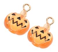IMIKEYA 2Pcs Halloween Pumpkin Charms for DIY Jewelry Making Durable Pendants for Earrings and Bracelets for Creative Crafts and Halloween Decorations
