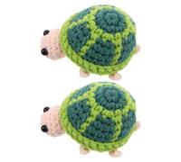 IMIKEYA 2PCS Handmade Crochet Turtle Doll, Mini Knitted Positive Plush Turtle, Comforting Soft Animal Figurine for Desk Decoration and Christmas