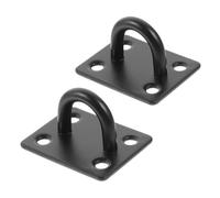 IMIKEYA 2pcs Hanger Clips Ceiling Hooks for Hanging Plants Eye Plate Hooks Hanging Heavy Duty Stainless Steel Black