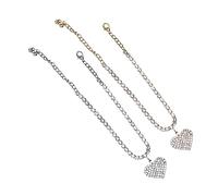 IMIKEYA 2Pcs Heart Rhinestone Anklets for Women Stylish Ankle Chains with Unique Foot Jewelry Design for Beach Party and Daily Wear Chic and Creative Accessory