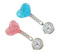 IMIKEYA 2pcs Heart-Shaped Crystal Nurse Watch Fashionable Personalised Nurse Watch for