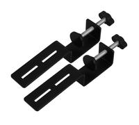 IMIKEYA 2pcs Heavy Duty Black Metal Painted C Clamp Desk Mounting Brackets with Adjustable Base for Industrial Hardware and Desktop Fixed Support