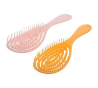 IMIKEYA 2Pcs Hollow Out Oval Massage Hair Brush Set for Women, Elastic Detangling and Smoothing Styling Combs for Long Hair Care Random Color Random Color