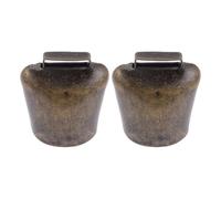 IMIKEYA 2pcs Iron Cattle Bells for Livestock Grazing with Portable Design and Retro Appearance, Golden Metal Cow Bells Suitable for Farming and Decoration