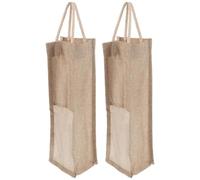 IMIKEYA 2pcs Jute Wine Bottle Bags with Handle for Travel Sturdy Wine Carrier Tote with Great Bearing Ability and Easy to Carry Packaging and Wrapping Bag