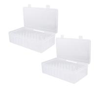 IMIKEYA 2pcs Large Capacity Plastic Floss Box with 42 Slots and Clamshell Lock Design Embroidery Thread Holder Box for Organising Sewing Thread Spools for Craft and Sewing Supplies