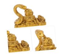 IMIKEYA 2pcs Lucky Year Snake Resin Figurines Set with Treasure Bowl Miniature Snake Statues for Lunar Year Prosperity Decor Desktop and Living Ornaments