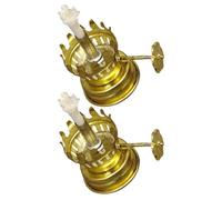 IMIKEYA 2Pcs Metal Oil Burner Wick Replacement Vintage Oil Lamp Accessory with Simple Design Golden Iron Cotton Core