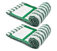 IMIKEYA 2Pcs Microfiber Mop Replacement Pads for Wet and Dry Flat Mop, Washable Reusable Microfibre Cloths, Dark Green Cleaning Refills for Hardwood Tile Floors