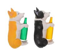IMIKEYA 2pcs Mini Dog Figurines Set Cute Corgi and Husky Plastic Ornaments with Wine Bottle Design Miniature Animal Sculptures for Fairy Garden Home Decor Gifts for Dog Lovers