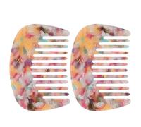 IMIKEYA 2pcs Mini Wide Tooth Acetate Hair Combs for Women - Portable Anti-static Detangling Styling Tools in Mermaid Color - Travel Pocket Size for Curly, Wavy, and Long Hair