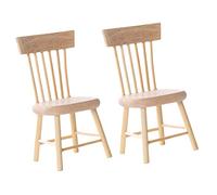 IMIKEYA 2Pcs Miniature Wooden Chair Model Tiny Furniture Figurine for Dollhouses and Fairy Gardens Lightweight and Charming Design Great for Friends and Family