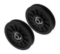 IMIKEYA 2pcs MM Polyamide Gym Pulley Wheels Replacement for Cable Machines | Black Bearing Design, Smooth Rotation and Stable Performance, for Strength Training and Commercial Gyms