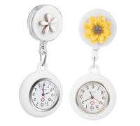 IMIKEYA 2pcs Nurses Watches Clip-on Pocket Watch Quartz Movement Metal Case Glass Cover Practical and Sturdy Design Professional Nurses at Work