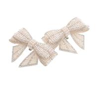 IMIKEYA 2pcs Pearl and Rhinestone Bridal Shoe Embellishment Clips Crystal Bowknot Charms for High Heels Flats Sandals Elegant Wedding Party Accessories Durable Easy to Apply