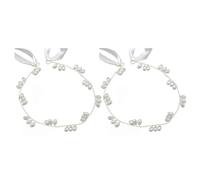 IMIKEYA 2pcs Pearl Headband with Silk Ribbon Elegant Bridal Headdress for Wedding and Pageant, Alloy and Bead Material, Delicate and Unique Hair Accessories