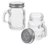 IMIKEYA 2pcs Pepper Bottle Salt Storage Bottles Small Spice Jars Glass and Aluminum Material 120ml Capacity Mini Seasoning Containers for Kitchen Cooking