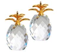 IMIKEYA 2pcs Pineapple Ornament for Home Desktop Decoration with Crystal Material and Compact Design, Modern Minimalist Style Suitable for Bedroom and Living Room Decoration