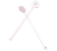 IMIKEYA 2pcs Pink Glass Stirrer Sticks with Long Handle and Star Shape, Easy to Clean Drink Mixing Sticks for Tea, Cocktails, and Family Gatherings