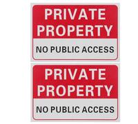 IMIKEYA 2PCS Private Property No Public Access Sign - Self Adhesive Warning Decal No Entry Yard Access Signs Keep out Outdoor Warning Sticker for Residential