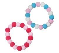 IMIKEYA 2pcs Puppy Plush Collar Necklace Set with Assorted Colour Plush Balls, Elastic Rope, Lightweight Design, Easy to Clean, for Photo Shoots and Weddings Random Color