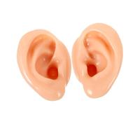 IMIKEYA 2pcs Realistic Silicone Ear Models for Earphones Studs Display for Teaching Medical School Research Smooth Texture Portable Design