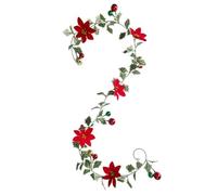 IMIKEYA 2pcs Red Flower Decorative Vine Artificial Rattan for Festival Indoor Fake Hanging Garland Christmas Beads Ribbon Decor for Parties