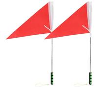 IMIKEYA 2pcs Red Tour Guide Flags with Telescopic Poles: 47" Retractable Handheld Horse Training Stick Portable Outdoor Pointer for Travel Groups Tour Guides, Camping, Teachers