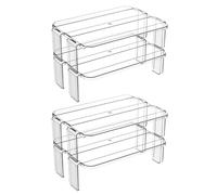 IMIKEYA 2pcs Refrigerator Storage Shelf Rack, Layered Fridge Organizer for Leftover and Condiment Bottles, Large Space-Saving Kitchen Supplies for Household Use