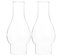 IMIKEYA 2pcs Replacement Glass Kerosene Lamp Shades 6.3x2 Inch Windproof Glass Lamp Chimneys for Home Decoration Creating Warm Atmosphere with Retro Style