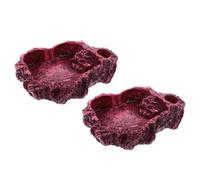 IMIKEYA 2pcs Reptile Water Bowl Resin Dish Natural Stone Shape Creative Design for Feeding and Building A Friendly Healthy Living Environment, Use, Sense of Security for Lizards