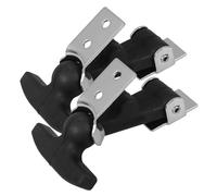IMIKEYA 2pcs Rubber Stainless Steel Draw Latch with Brackets T Handle Designed Versatile Hood Latch Replacement Easy Installation for Engine Hood and Tool Cabinet Black