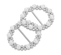 IMIKEYA 2pcs Scarf Buckle Rhinestone Scarf Rings Bling Crystal Shirt Clips Fashion Alloy for Women Clothing Wraps Holder