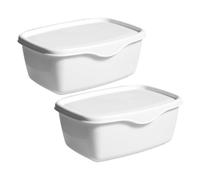 IMIKEYA 2Pcs Sealed Wet Tissue Box Holder with Lid Napkin Storage Case Dustproof White PP Organizer for Home Bathroom Office Portable and Reusable