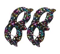 IMIKEYA 2pcs Sequin Masquerade Masks for Adults Vintage Carnival Party Masks Unique Pointed Design for Halloween Costumes Theatrical Performances