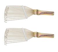 IMIKEYA 2Pcs Small Heavy Duty Steel Wool Rakes and Sheep Wool Combs for Livestock Grooming, Portable Smooth Hair Combs Suitable for Sheep, Dogs, and Cow Hair Care Random Style