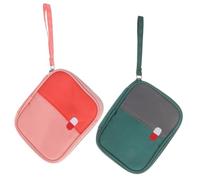 IMIKEYA 2pcs Small Portable Medicine Bag Set, Household and Travel Medical Storage Pouch, Emergency Nursing Bag Zipper, Pink and Green