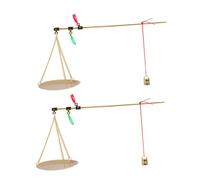 IMIKEYA 2pcs Small Vintage Copper Handheld Chinese Weighing Scale Accurate Baking Cooking Tea Jewelry Coins with Portable Box Packaging