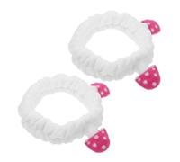 IMIKEYA 2pcs Soft Mushroom Plush Headband for Women Hairband Spa Face Wash Headband Skincare Accessory