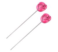 IMIKEYA 2pcs Stainless Steel Cake Tester Needles with Rose Head Pattern Slip Grip Baking Tools for Cake Bread Muffin Testing DIY Kitchen Tester for Accurate Baking Results